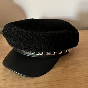 Black Steve Madden Sherpa Cap Hat